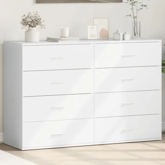 vidaXL Dressoirs 2 st 60x39x80 cm bewerkt hout wit, foto 2