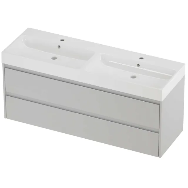 Proline Podium Badmeubelset Polystone Loft Dubbel 140x46x62 cm Glans Wit Glans Wit