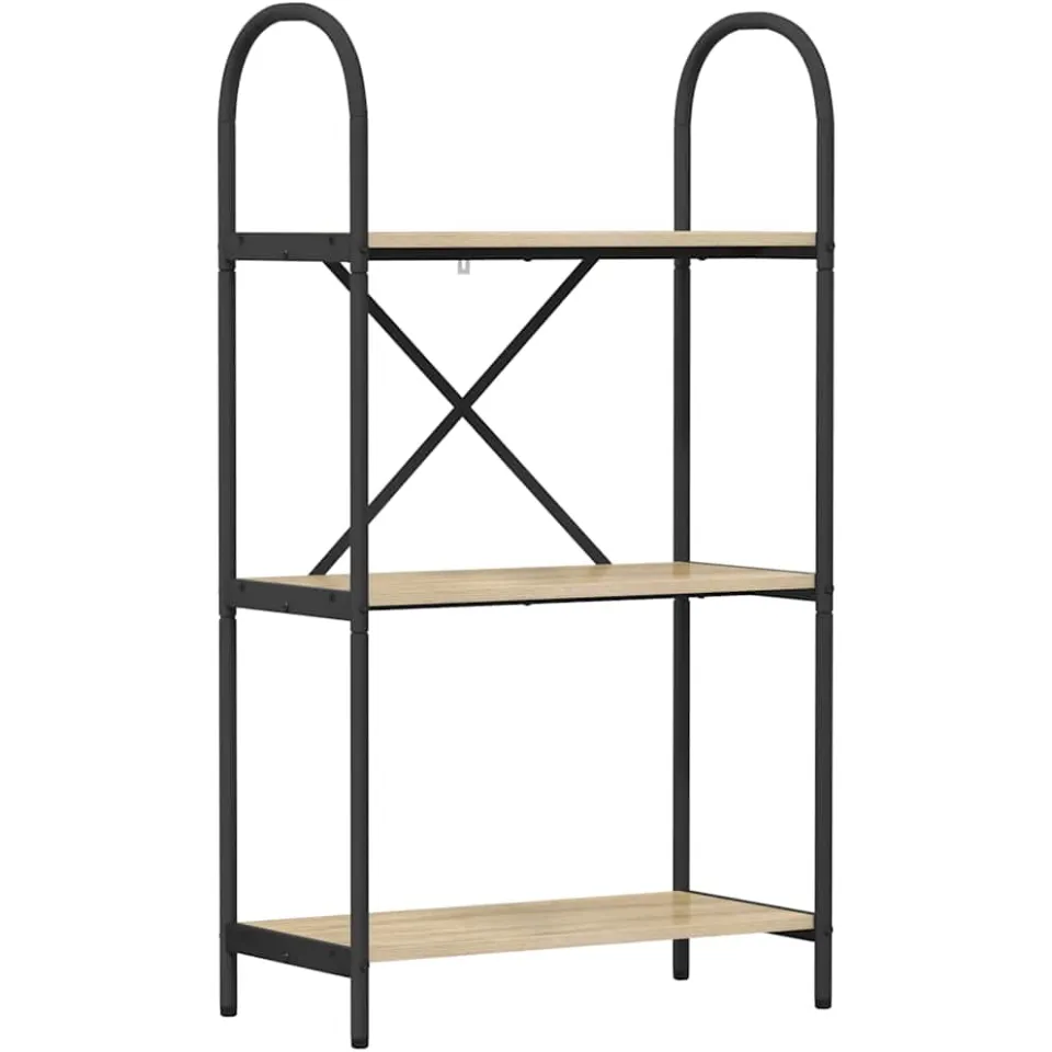 vidaXL Boekenkast 3-laags 60 x 30 x 109 cm Bewerkt hout Sonoma Eiken, foto 3