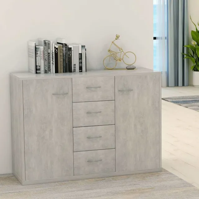 vidaXL Dressoir 88x30x65 cm bewerkt hout betongrijs