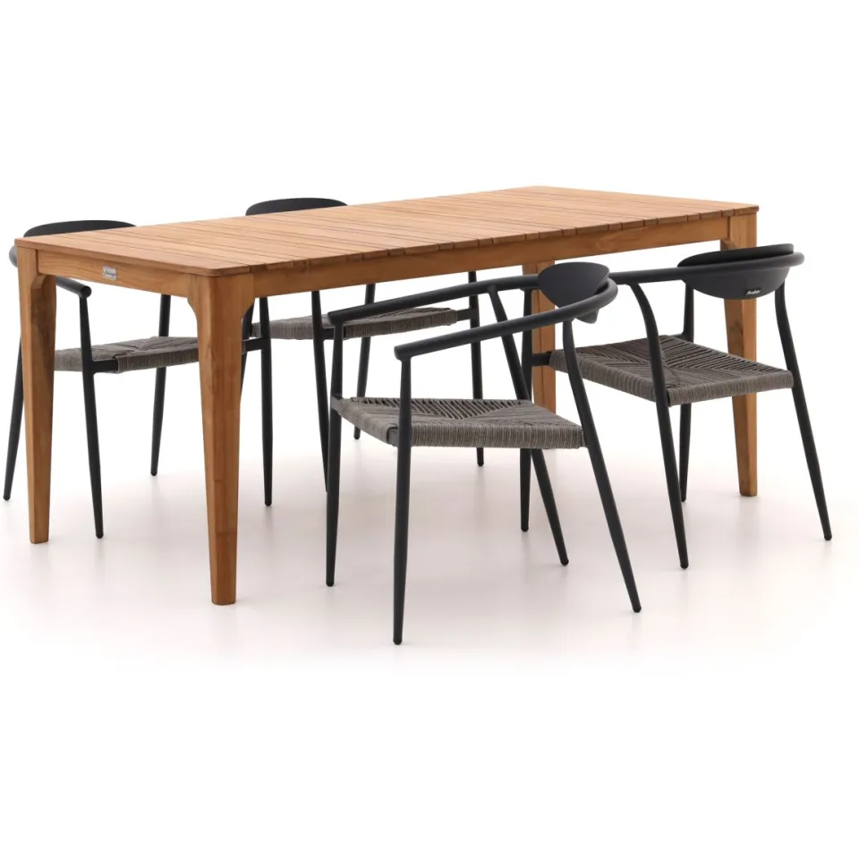 Manifesto Furniture Manifesto Cavone/Bruca 170cm dining tuinset 5-delig stapelbaar bruin, foto 5