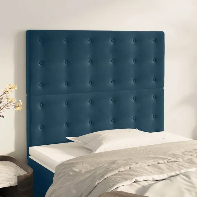 vidaXL Hoofdbord donkerblauw 80x5x118/128 cm fluweel