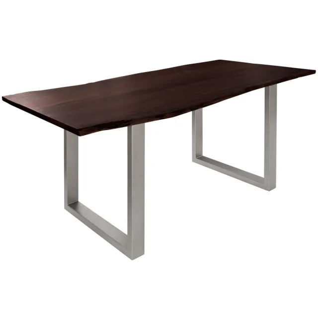 MASSIVMOEBEL24 .DE FREEFORM eettafel bruin gelakt massief hout acacia 200x100x76 cm (BxTxH)