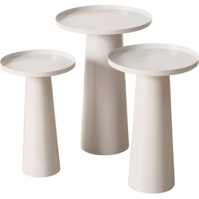 Boltze Home Salontafels Jacky, rond, 3 stuks grijs