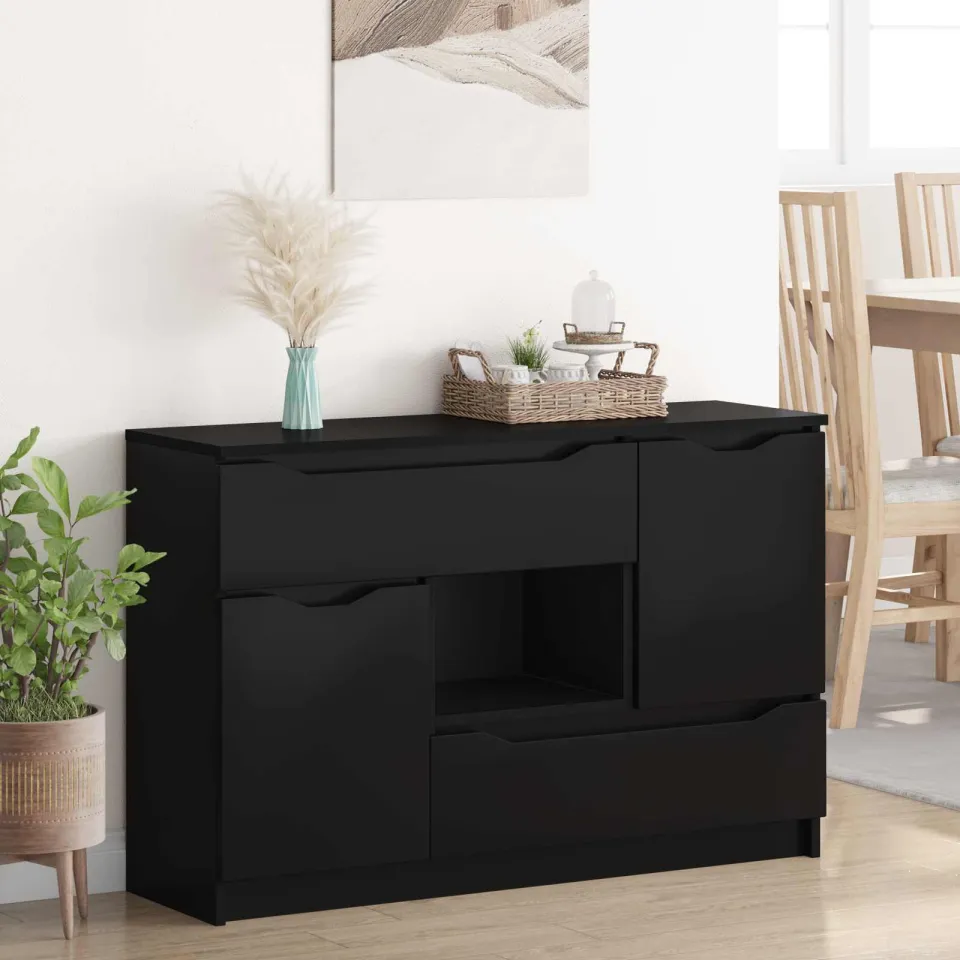 vidaXL Dressoir Zwart 100 x 30 x 65,6 Bewerkt hout, foto 3