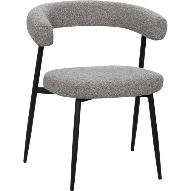 HTfurniture eetkamerstoelen-grey color-black legs