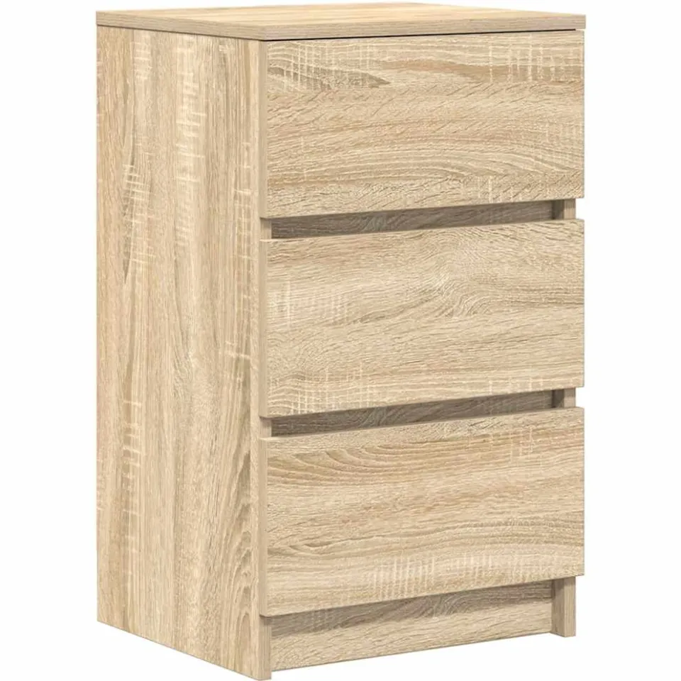 vidaXL Nachtkastjes met 3 lades 2 st 39x35x65 cm Sonoma eikenkleurig, foto 4
