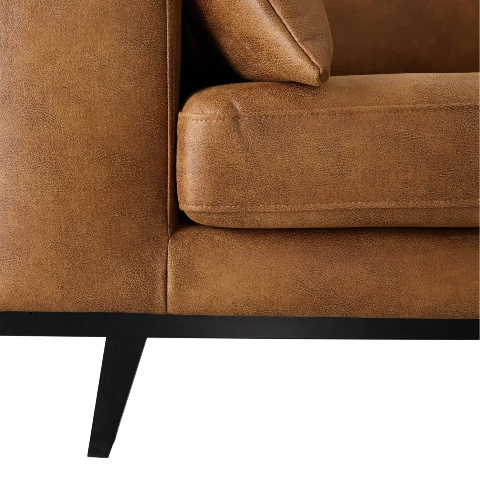 NOUS Living leren 2-zitsbank Torino - cognac, foto 5
