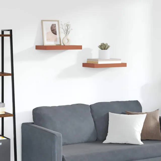 vidaXL Wandplank 2 st Rood 40 x 23,5 x 3,8 cm Bewerkt hout