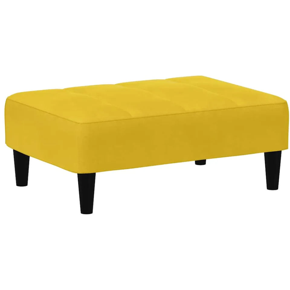 vidaXL Voetenbank 77x55x31 cm fluweel geel, foto 4