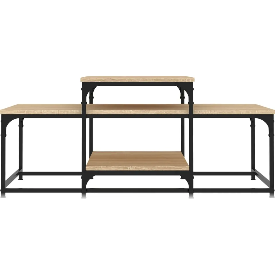 vidaXL Salontafel 102x60x45 cm bewerkt hout sonoma eikenkleurig Bruin