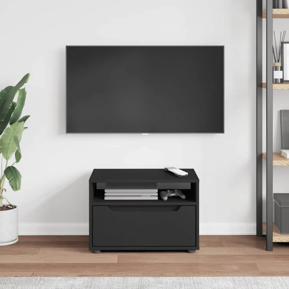 vidaXL Tv-meubel VISNES 60x40x38 cm bewerkt hout zwart, foto 4