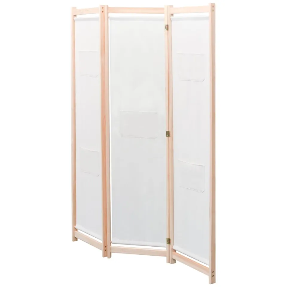 vidaXL Kamerscherm met 3 panelen 120x170x4 cm stof crème, foto 2
