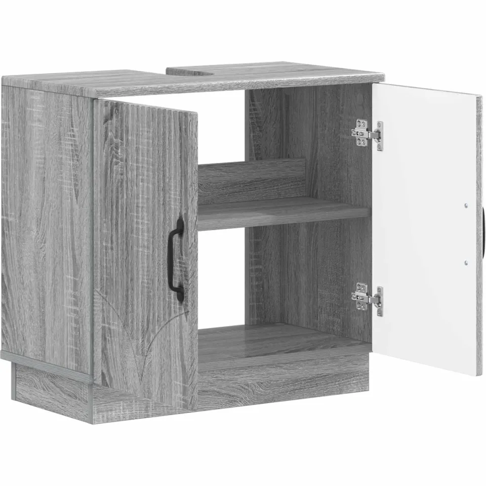 vidaXL Badkamer wastafelkast HOORN Grijs Sonoma 59,5 x 31,5 x 56 cm