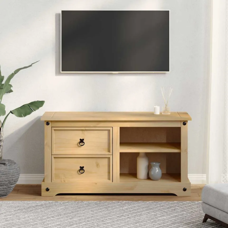 vidaXL Tv-meubel Corona 100x40x52 cm massief grenenhout bruin, foto 2