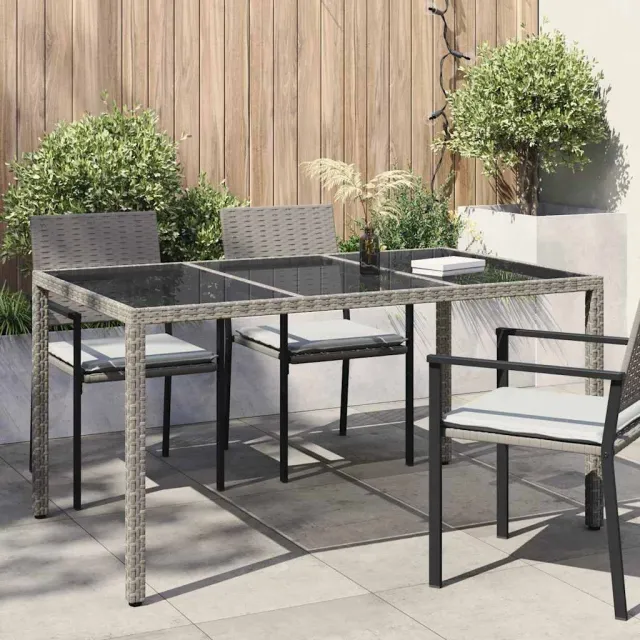 vidaXL Tuinstafel Grijs 150 x 90 x 75 cm poly rattan, foto 2