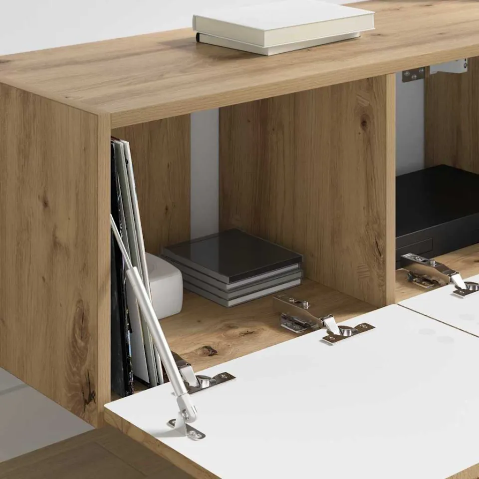 vidaXL TV Wandkast 78,5 x 30 x 29,5 cm Artisanaal eiken Bewerkt hout, foto 4