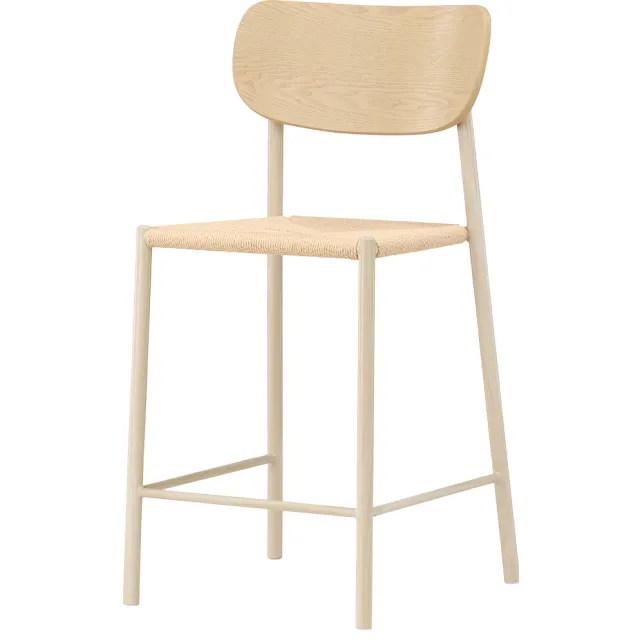 Nest living Rian barkruk met rotan zitting beige - 67 cm