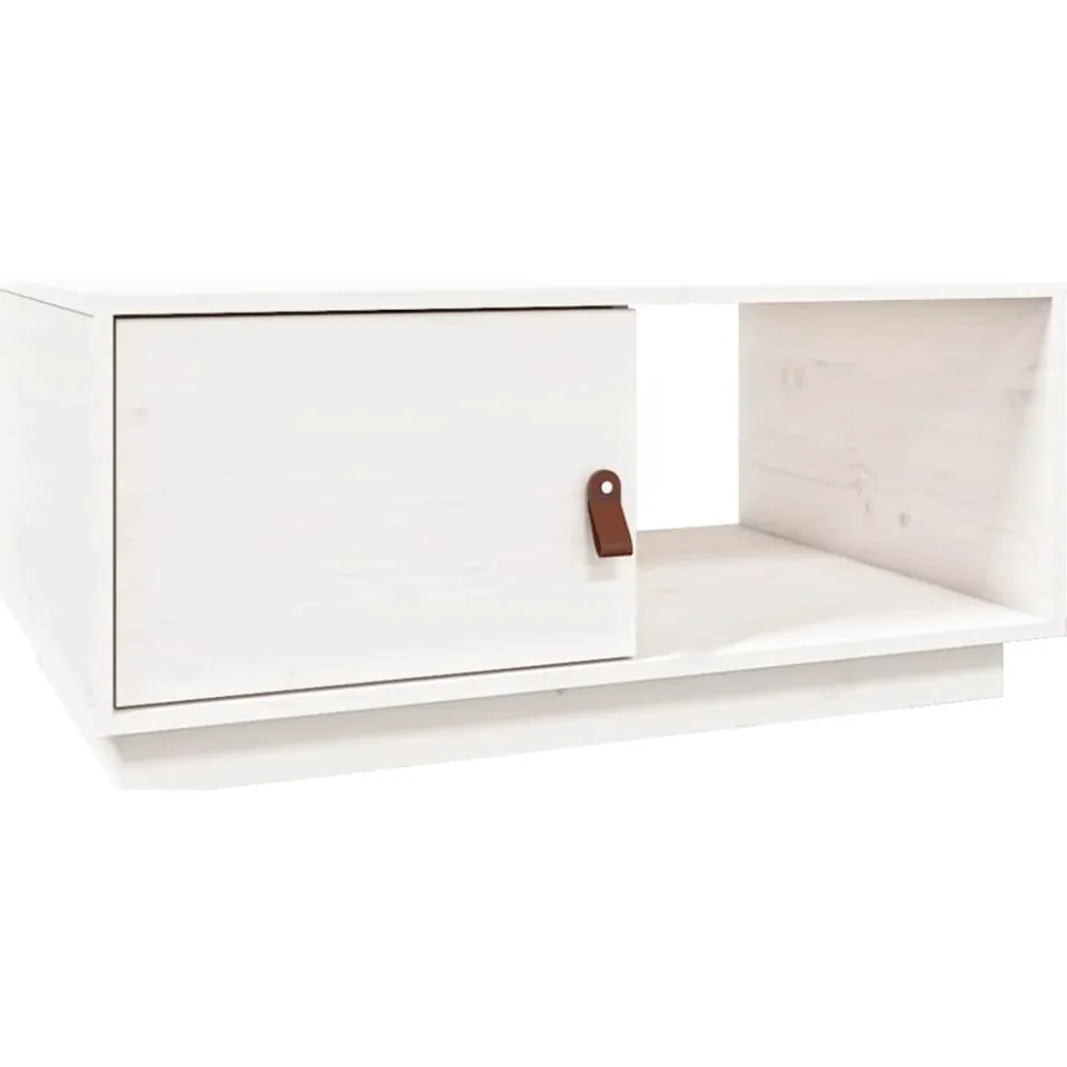 vidaXL Salontafel 80x50x35,5 cm massief grenenhout wit, foto 3