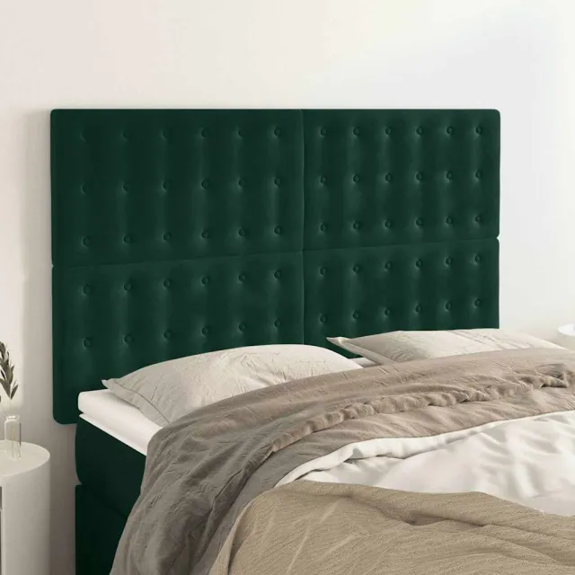 vidaXL Hoofdbord donkergroen 144x5x118/128 cm fluweel groen