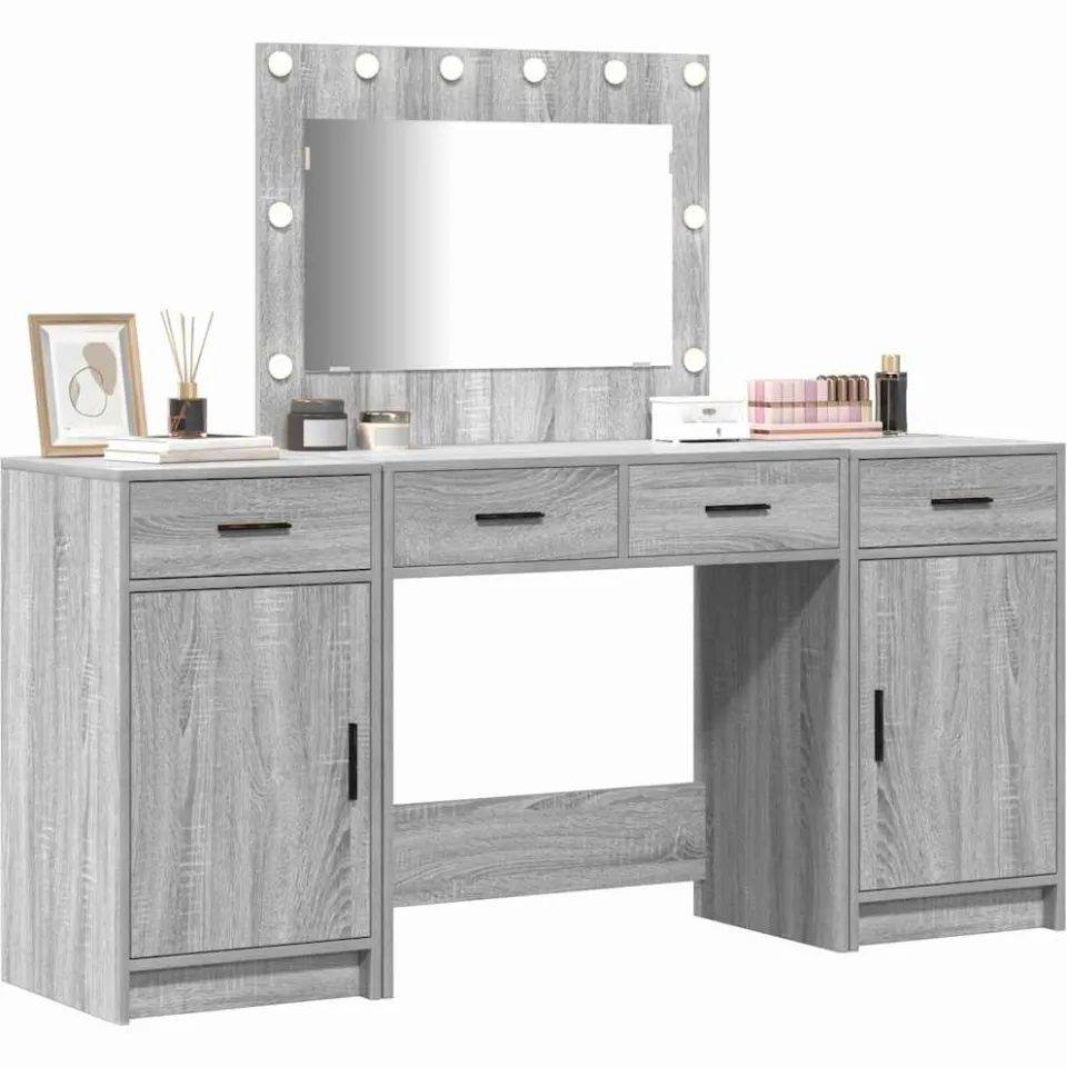 vidaXL Plafondtafel 3 st Grijs 78,5 x 41 x 135 cm Bewerkt hout