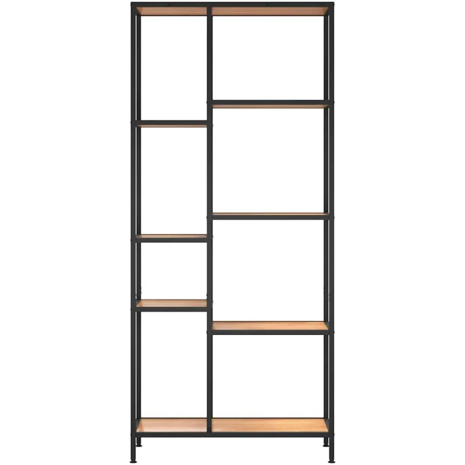 vidaXL Boekenkast 80x30x180 cm staal en bewerkt hout Bruin