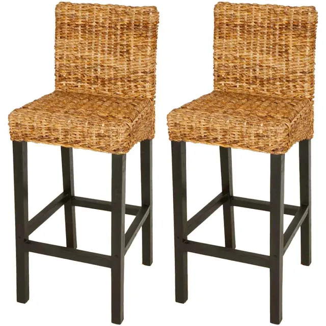 vidaXL Barkrukken 2 st abaca Bruin