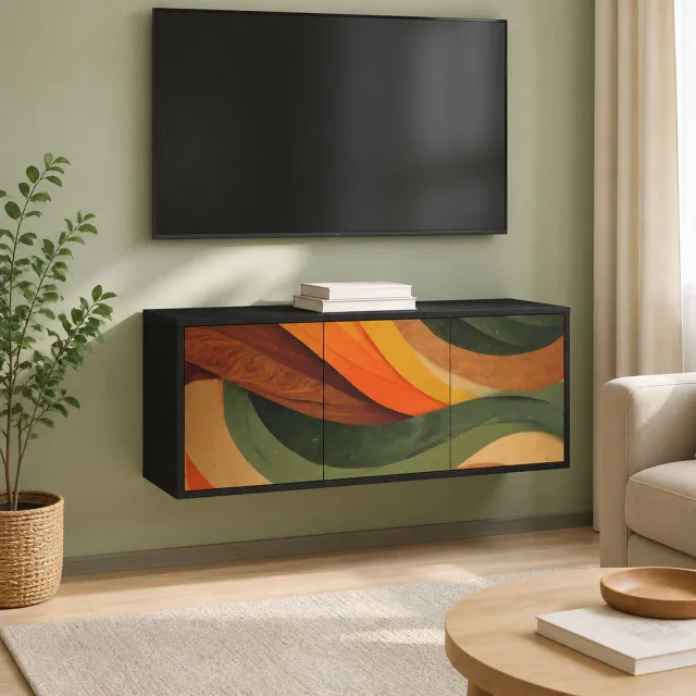 vidaXL Wandgemonteerd tv-meubel BONN 102 x 33 x 40 cm Zwart eiken