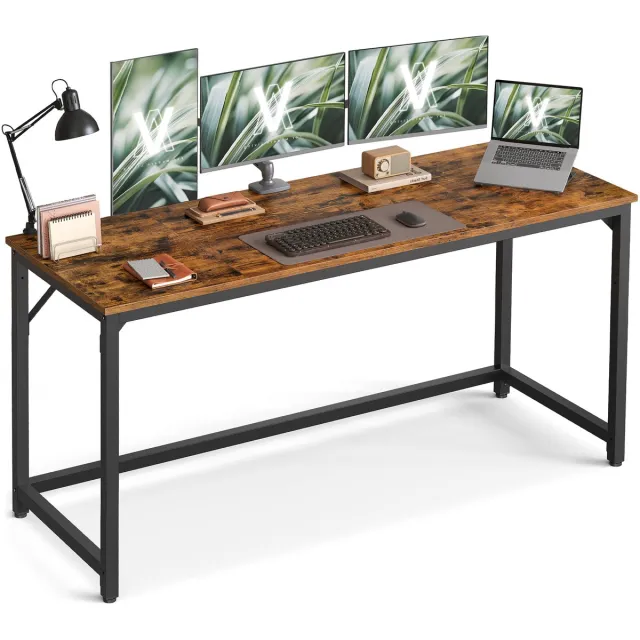 Vasagle Bureau - Computerbureau - Voor Kantoor Slaapkamer Woonkamer - Ruim Werkoppervlak Vintagebruin-Zwart