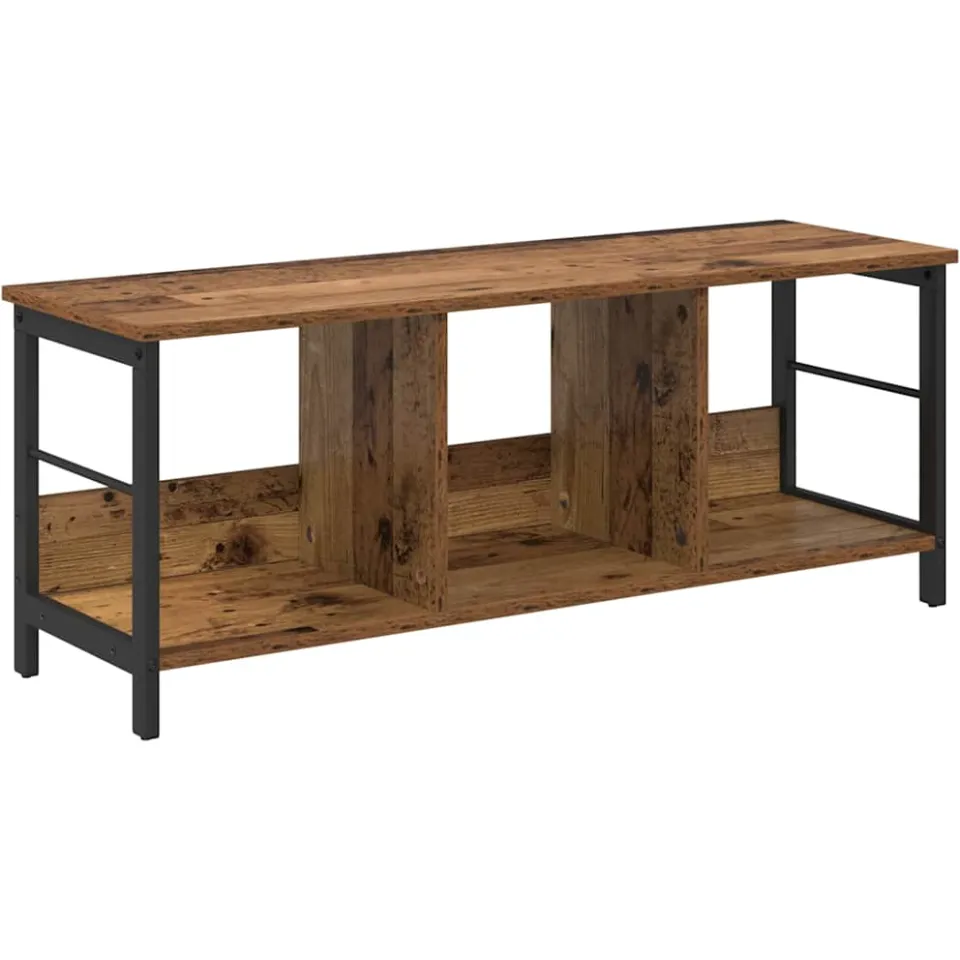 vidaXL Boekenkast 3-laags 102 x 32 x 40,5 cm Bewerkt hout Oud Hout Bruin