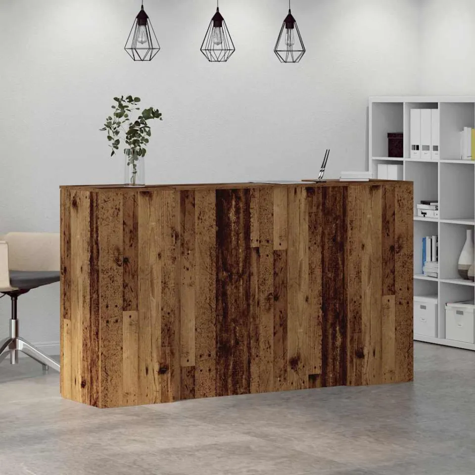 vidaXL Receptiebalie 180x50x103,5 cm bewerkt hout oud houtkleurig bruin, foto 4
