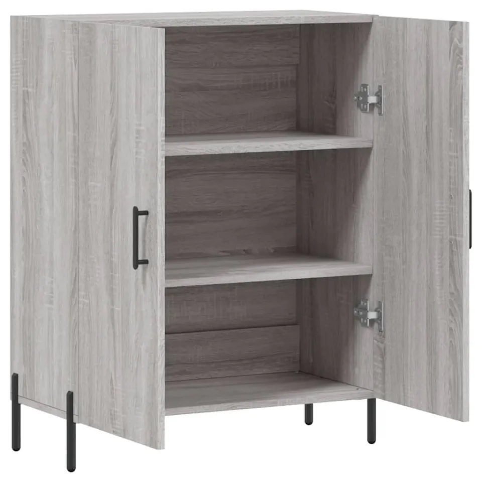 vidaXL Dressoir 69,5x34x90 cm bewerkt hout grijs sonoma eikenkleurig, foto 4