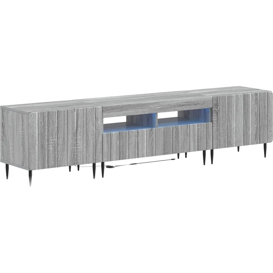 vidaXL 3-delige LED TV-kast ZWOLLE Grijs Sonoma Bewerkt hout