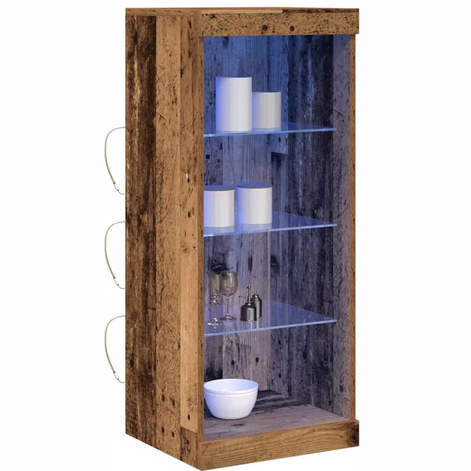 vidaXL LED Sideboard Oudhout 41 x 37 x 100 cm Bewerkt hout Bruin