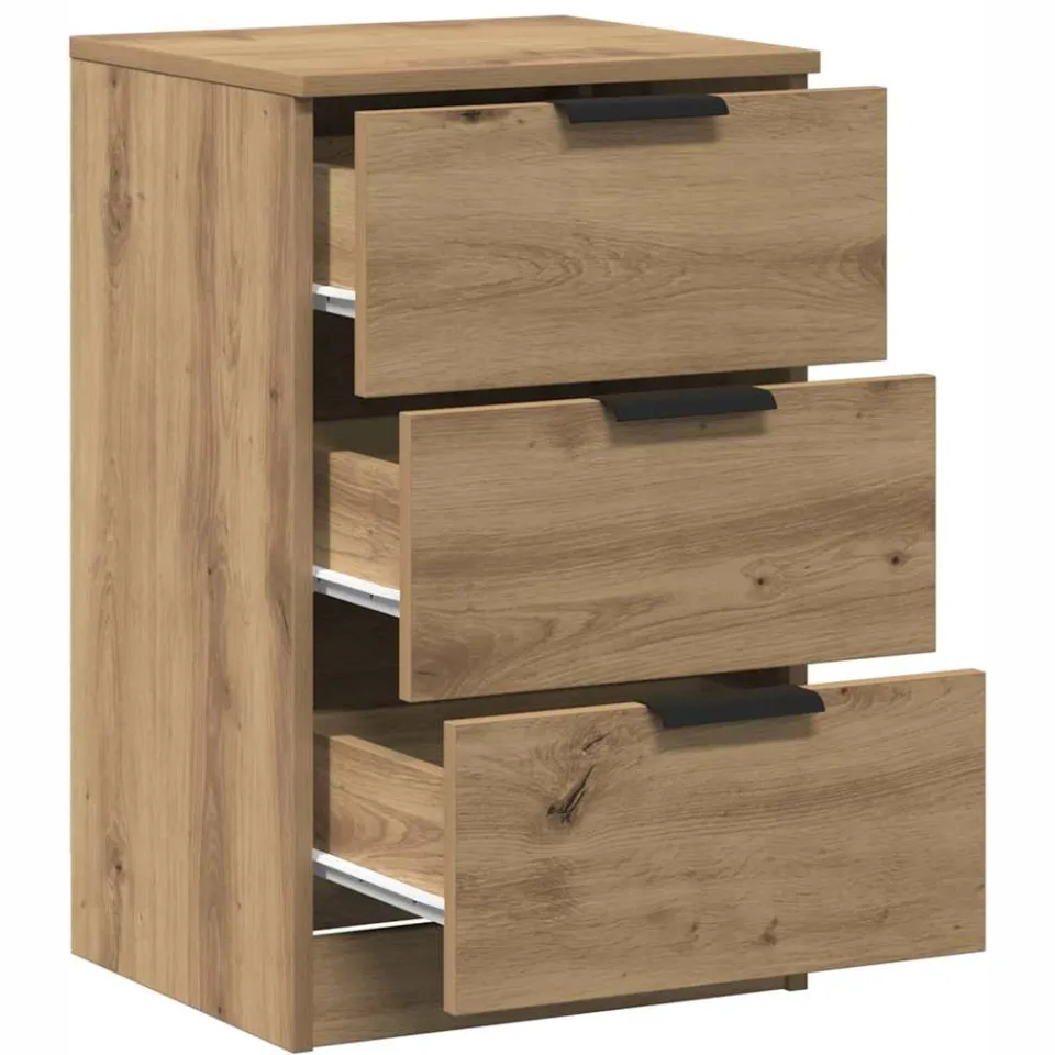 vidaXL Nachtkastjes 2 st 40x36x65cm bewerkt hout artisanaal eikenkleur, foto 4