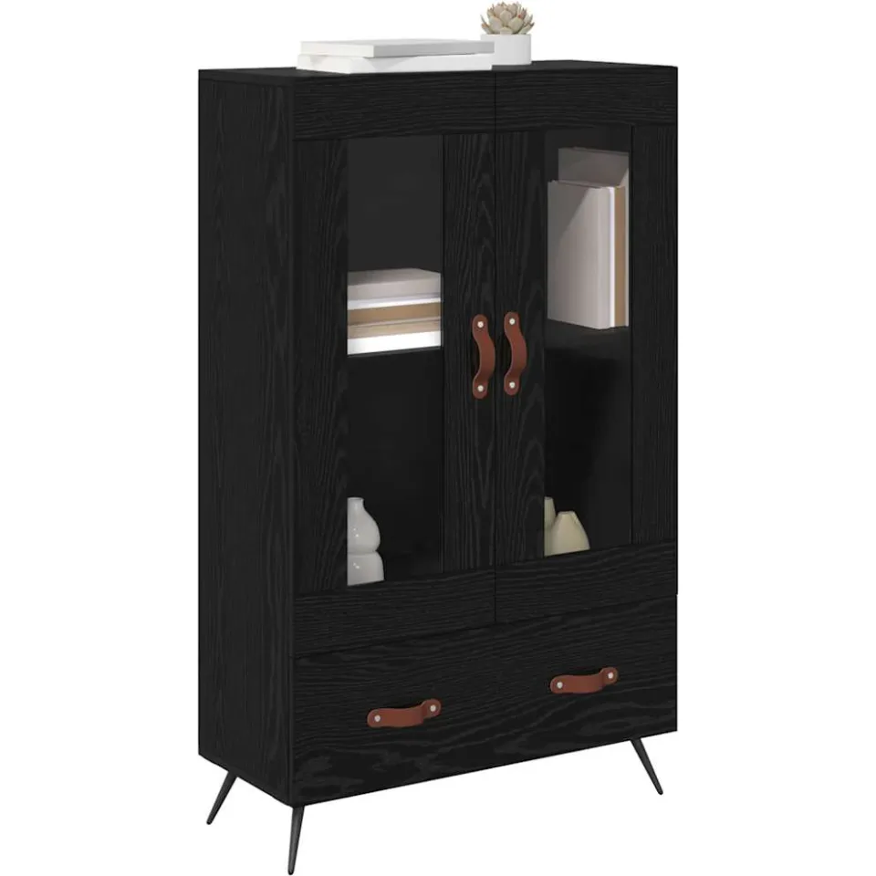 vidaXL Highboard Zwart Eiken 69,5 x 31 x 115 cm