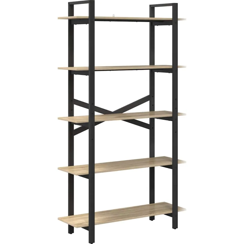 vidaXL Boekenkast 5-laags 100 x 33,5 x 178 cm Bewerkt hout Bruin