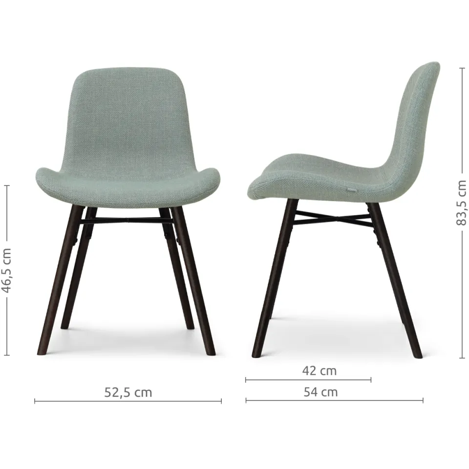 Nolon Nena-Fé eetkamerstoel saliegroen - zwart houten onderstel, foto 2