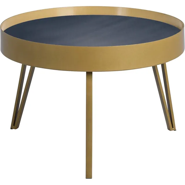 M2 Kollektion Tom 2 Salontafel Metaal Zwart Goud Ø60x41cm Zwart, Goud