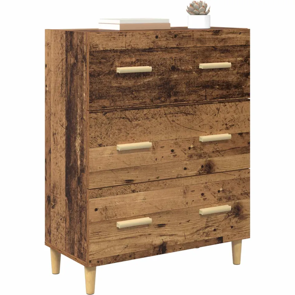 vidaXL Dressoir Oudhout 69,5 x 34 x 90 cm Bewerkt hout Bruin