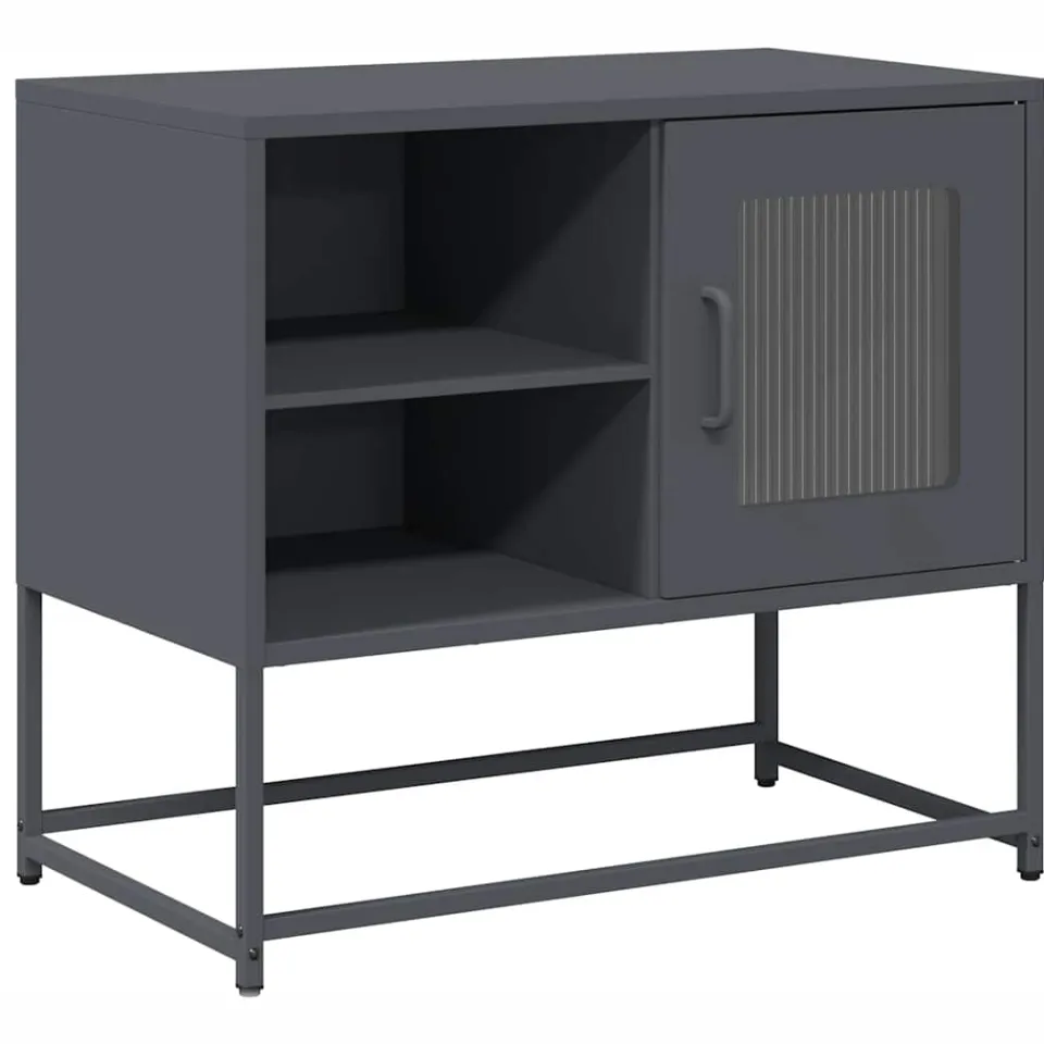 vidaXL Tv-meubel 68x39x60,5 cm staal antracietkleurig, foto 3