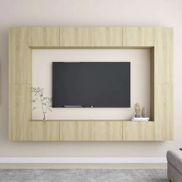 vidaXL 8-delige Tv-meubelset bewerkt hout sonoma eikenkleurig, foto 2