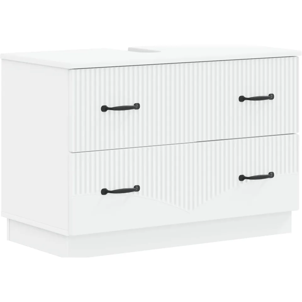 vidaXL Badkamer wastafelkast HOORN Wit 82 x 41 x 56 cm Bewerkt hout
