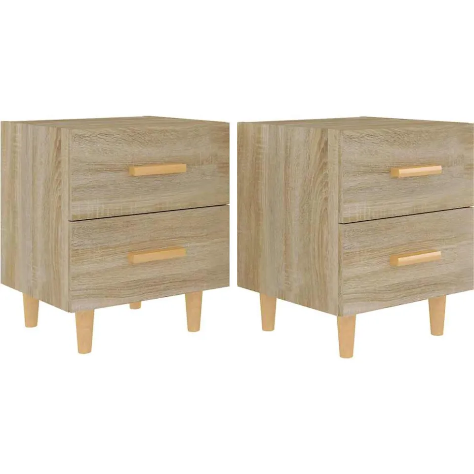 vidaXL Nachtkastjes 2 st 40x35x47,5 cm sonoma eikenkleurig, foto 3