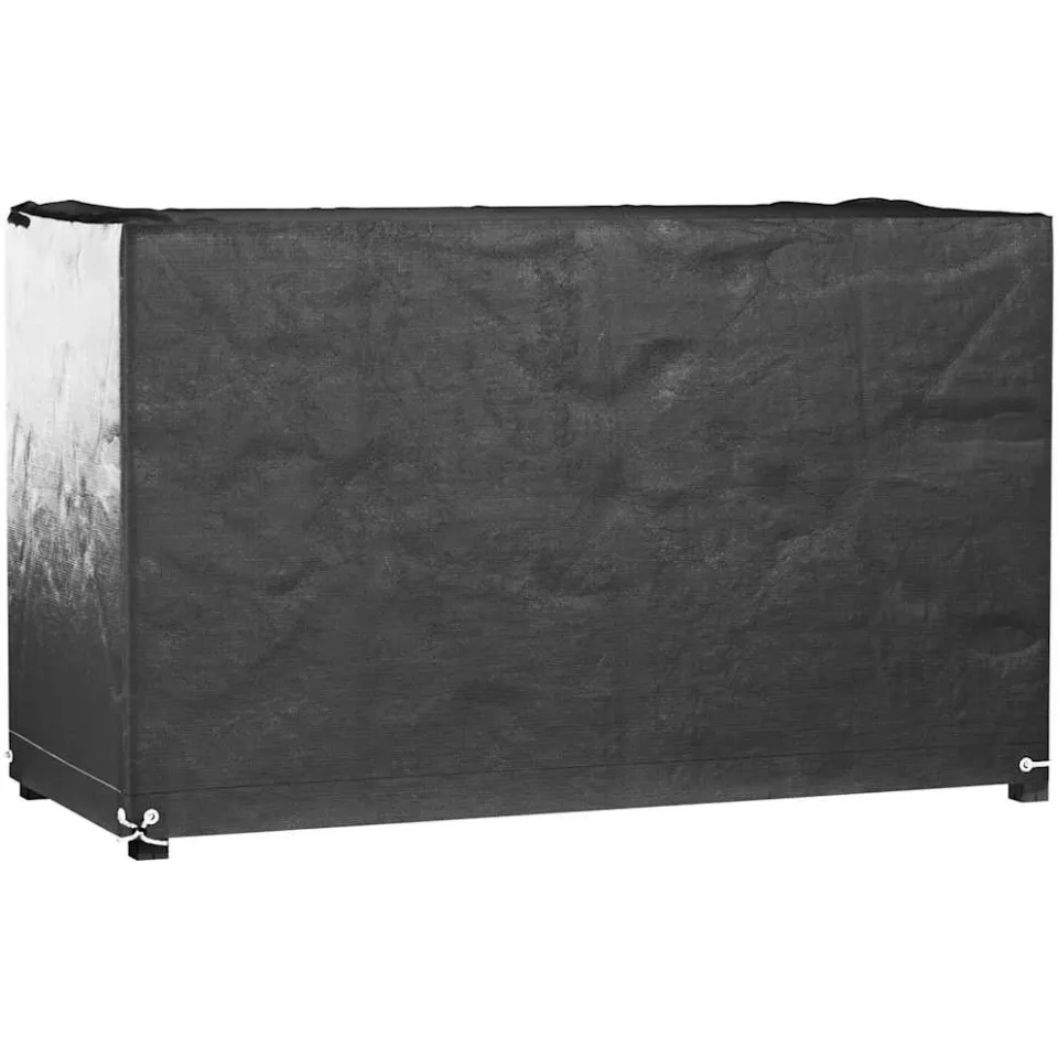 vidaXL Tuinmeubelhoezen 2 st 8 oogjes rechthoekig 160x120x75 cm zwart, foto 2