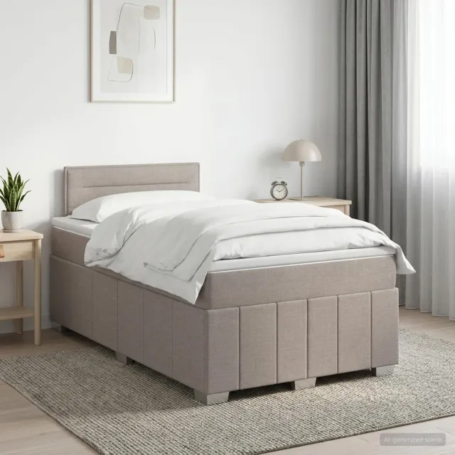 vidaXL Boxspringbed met matras Taupe 120 x 190 cm Stof