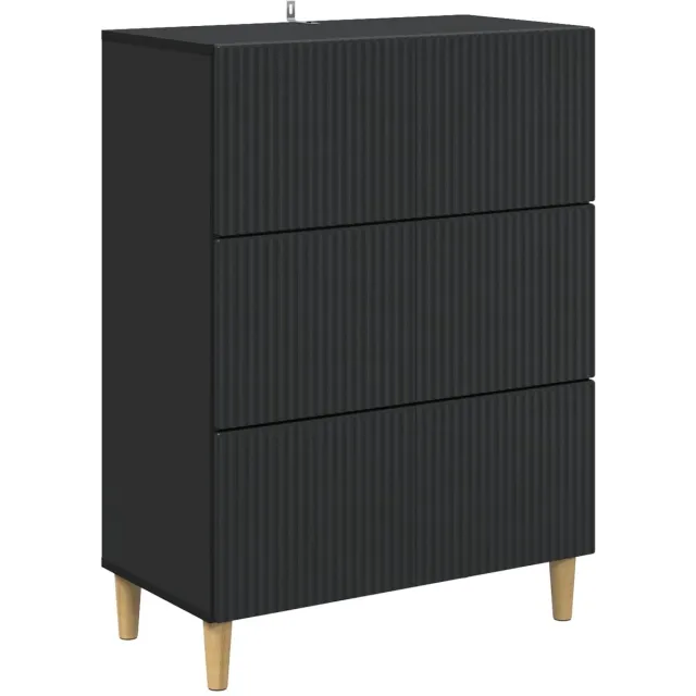 vidaXL Ladekast - 66 - x - 34,5 - x - 90 - cm - Bewerkt - hout - Zwart