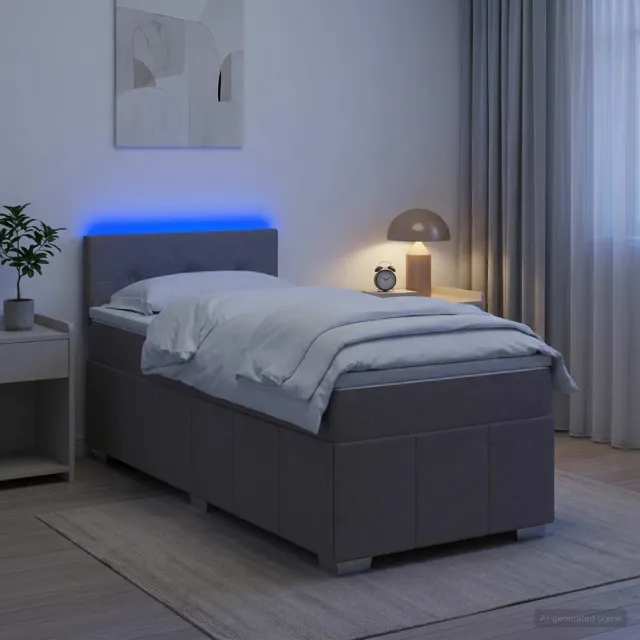vidaXL Boxspringbed met matras met hoofdeinde Taupe 100 x 200 cm Stof