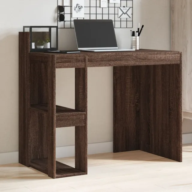 vidaXL Bureau 103,5x56,5x94 cm bewerkt hout bruin eikenkleurig, foto 2