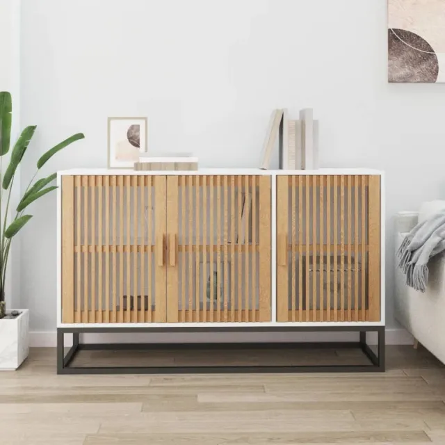 vidaXL Dressoir 105x30x65 cm bewerkt hout wit, foto 2
